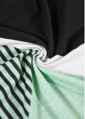 Black Patchwork Geometric Print Short Sleeve T Shirt | thumb picture 