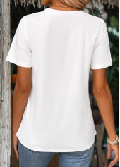 White Short Sleeve Round Neck T Shirt | thumb picture 