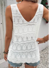 White Sleeveless V Neck Tank Top | thumb picture 