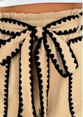 Light Coffee Elastic Waist High Waisted Shorts | thumb picture 