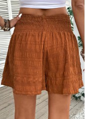 Terracotta Wide Leg Elastic Waist High Waisted Shorts | thumb picture 