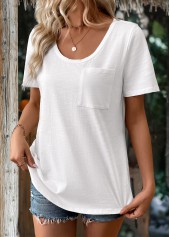 White Short Sleeve Round Neck T Shirt