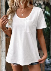 White Short Sleeve Round Neck T Shirt | thumb picture 