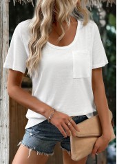 White Short Sleeve Round Neck T Shirt | thumb picture 