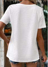 White Short Sleeve Round Neck T Shirt | thumb picture 