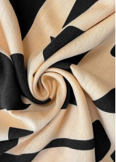 Light Camel Geometric Print Wide Leg Elastic Waist Pants | thumb picture 