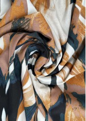 Dark Camel Bohemian Print A Line Elastic Waist Skirt | thumb picture 