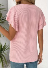 Light Pink Short Sleeve Round Neck T Shirt | thumb picture 