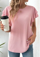 Light Pink Short Sleeve Round Neck T Shirt | thumb picture 