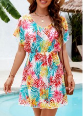 Tropical Plants Print Multi Color Cover Up | thumb picture 