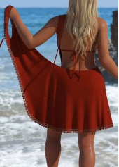 Lace V Neck Coral Cover Up | thumb picture 
