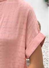 Dusty Pink Short Sleeve Split Neck Blouse | thumb picture 