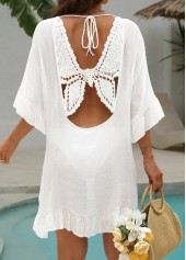 White Ruffle V Neck Cover Up | thumb picture 