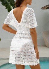 White Hollow Out Smocking Cover Up | thumb picture 