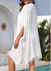 White Patchwork V Neck Cover Up | thumb picture 