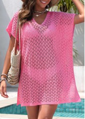Pink V Neck Split Cover Up | thumb picture 