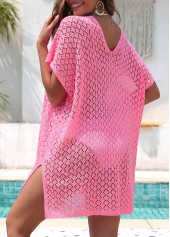 Pink V Neck Split Cover Up | thumb picture 