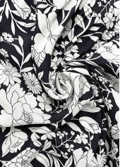 White Floral Print Wide Leg Elastic Waist Pants | thumb picture 