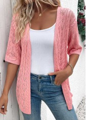 Pink Tunic Half Sleeve Light Cardigan