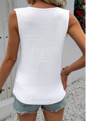 White Sleeveless V Neck Tank Top | thumb picture 