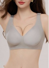 Light Grey Push-up V Neck Bra