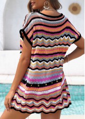 Striped Hollow Out Multi Color Cover Up | thumb picture 