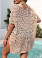 Light Coffee Half Sleeve Split Cover Up | thumb picture 