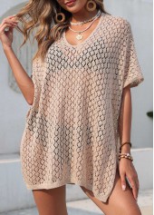 Light Coffee Half Sleeve Split Cover Up | thumb picture 