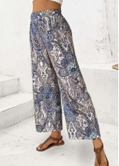 Multi Color Tribal Print Straight Leg Elastic Waist Pants | thumb picture 