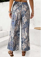 Multi Color Tribal Print Straight Leg Elastic Waist Pants | thumb picture 