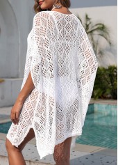 White Short Sleeve Hollow Out Cover Up | thumb picture 