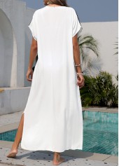 White Short Sleeve Split Cover Up | thumb picture 