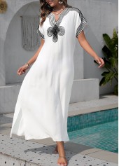 White Short Sleeve Split Cover Up | thumb picture 