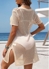 Beige V Neck Pocket Cover Up | thumb picture 