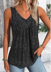 Black Sleeveless V Neck Tank Top | thumb picture 