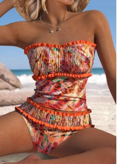 Mid Waisted Leopard Orange Tankini Set | thumb picture 