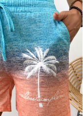 Multi Color Ombre Straight Leg Elastic Waist Shorts | thumb picture 