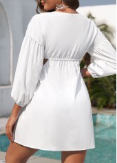 White Lace Up V Neck Cover Up | thumb picture 