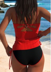 Mid Waisted Cut Out Red Tankini Set | thumb picture 