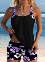 Plus Size Mid Waisted Light Purple Tankini Set | thumb picture 