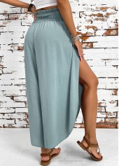 Mint Green Wide Leg Elastic Waist High Waisted Pants | thumb picture 
