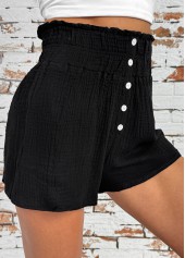 Black Wide Leg Elastic Waist High Waisted Shorts | thumb picture 