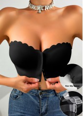 Black Seamless Push Up Bandeau Bra