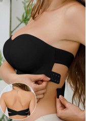 Black Push Up Strapless Bandeau Bra