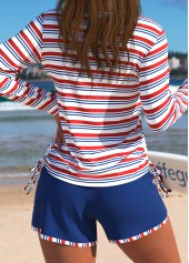 Mid Waisted Striped Blue Tankini Set | thumb picture 