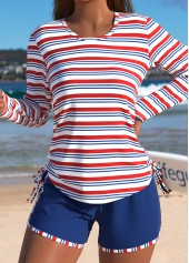 Mid Waisted Striped Blue Tankini Set | thumb picture 