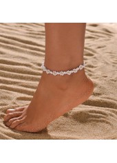 White Color Seed Beads Detail Anklet