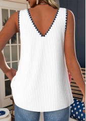 White American Flag Print Strappy V Neck Tank Top | thumb picture 