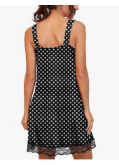 Black Polka Dot Sleeveless V Neck Nightdress | thumb picture 