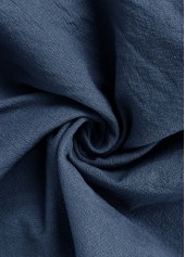 Navy Straight Leg Elastic Waist Mid Waisted Pants | thumb picture 